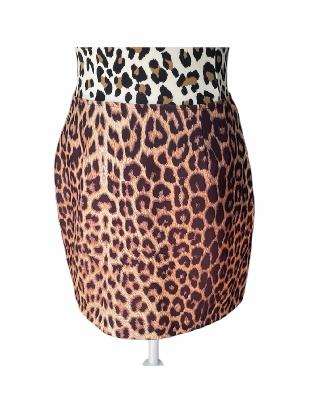 Vintage 90s Cheetah Leopard Mini Skirt S Animal Print Colorblock Punk Grunge